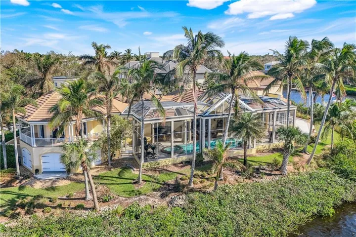 Aerial view of western side of home.