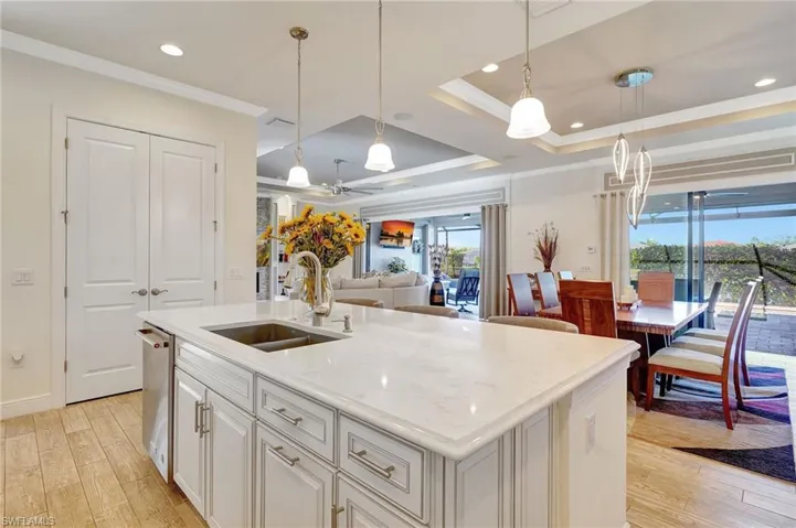 cooks kitchen with huge island & breakfast bar