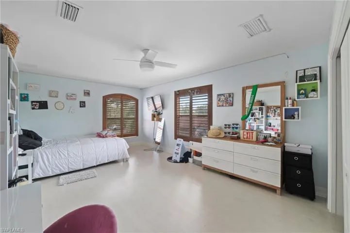 Bedroom featuring ceiling fan