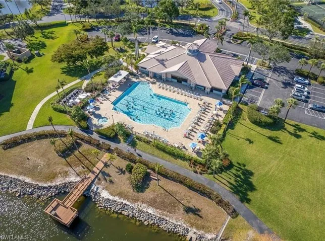 Bird's eye view of a pool