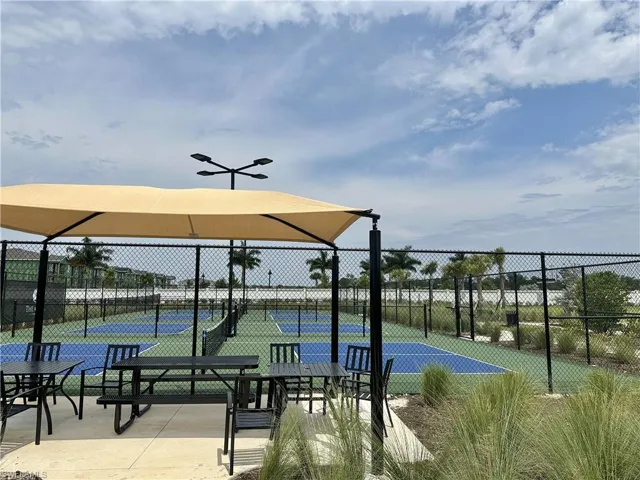 View of tennis court