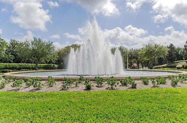 View of community with a water view