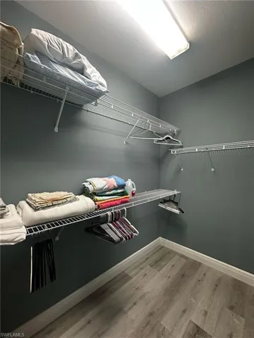 Spacious closet with wood finished floors