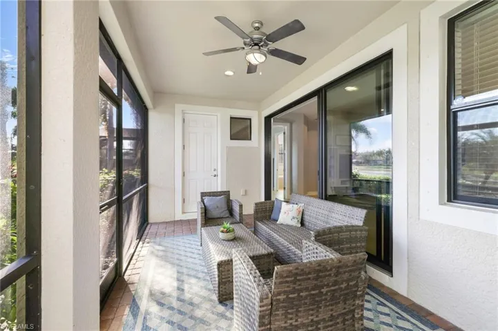 The lanai also offers convenient access to a half bathroom and the backyard, which provides ample space for a future pool with HOA approval.