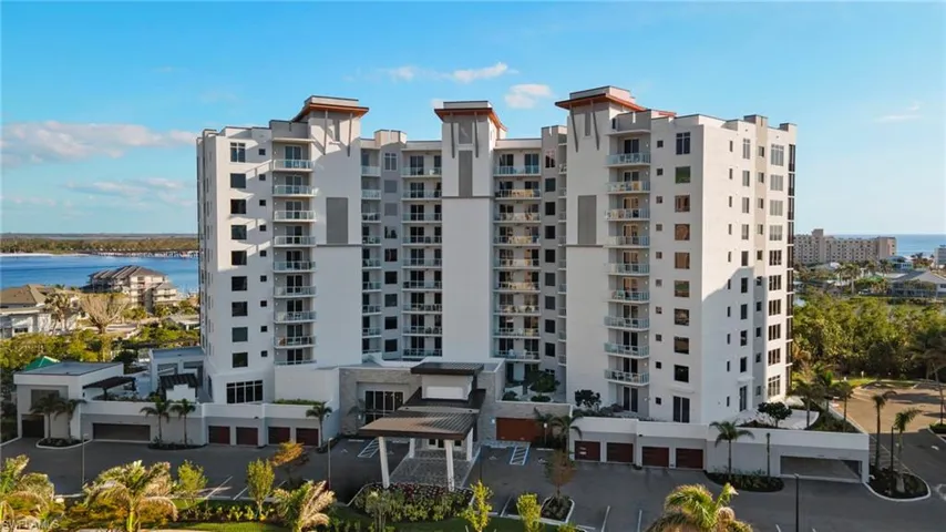 Waterfront building exterior highlighting captivating gulf and bay views.
