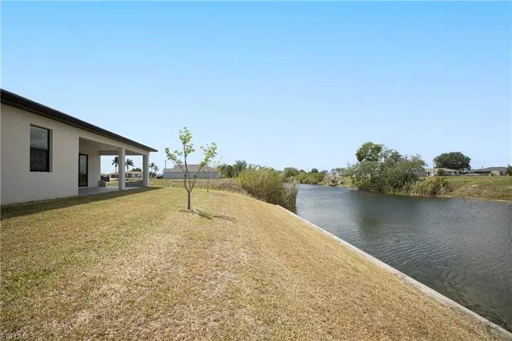 Waterway with seawall.