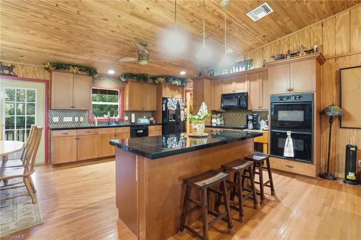Kitchen with wall oven