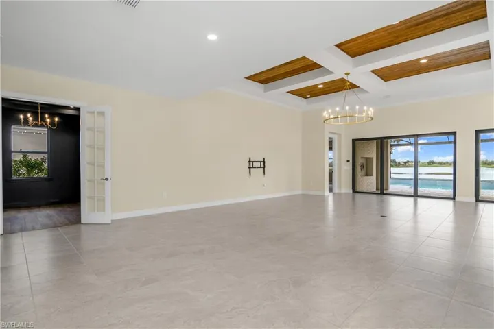 Space in living room with the view