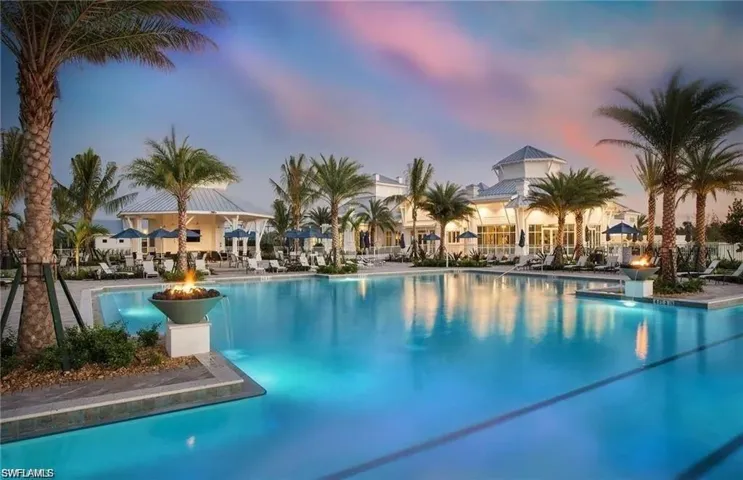 Pool at dusk