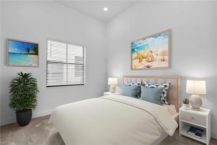 Bedroom with carpet