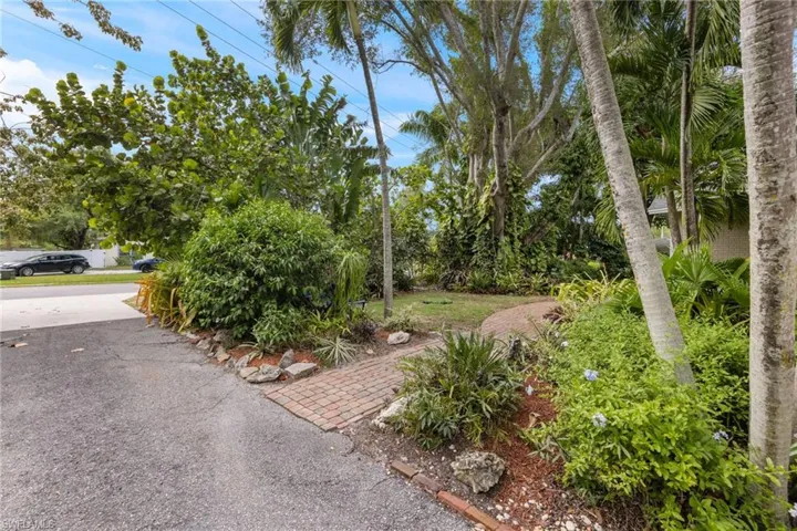 Driveway entrance almost hidden by seagrape
