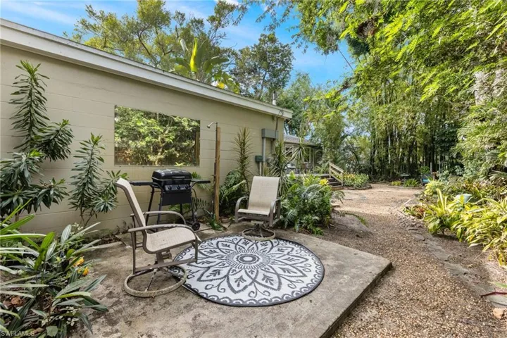 Casita has rear patio & outdoor shower, grill