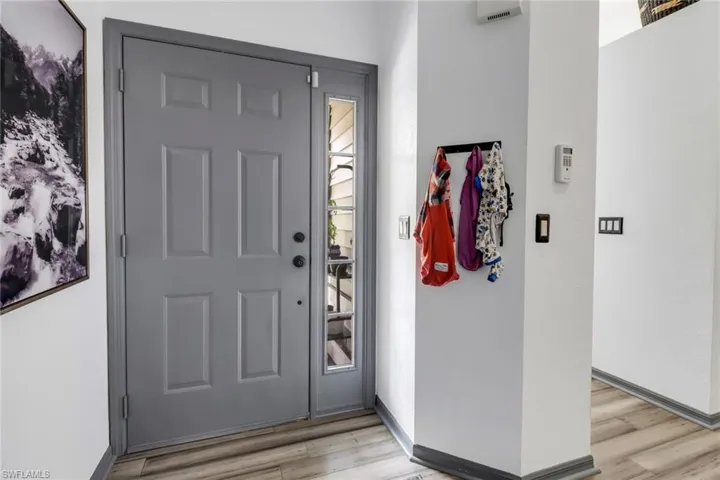 Foyer entrance featuring light wood-type flooring
