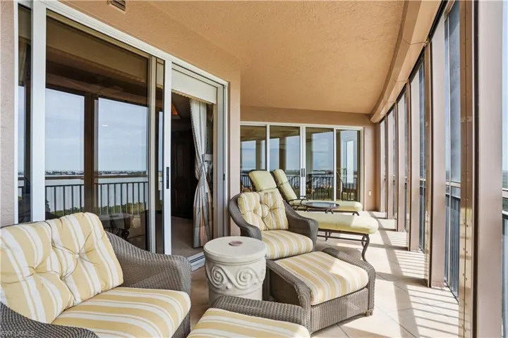 One of two large outdoor living spaces.