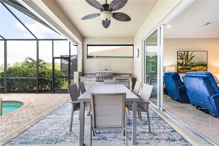 Outdoor seating under Lanai. Plenty room for relaxing and entertaining.