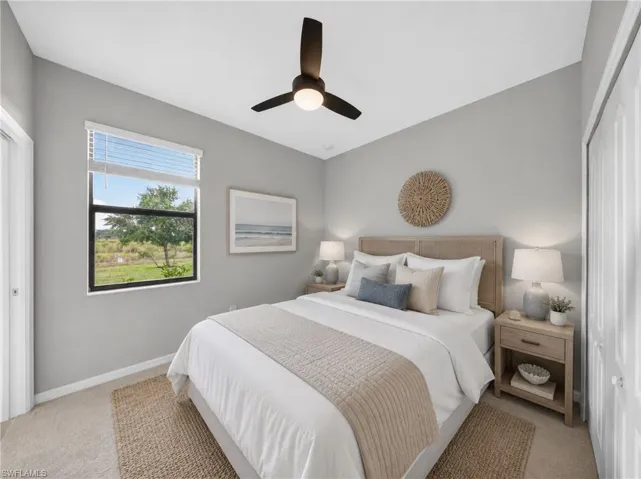 downstairs bedroom, virtually styled