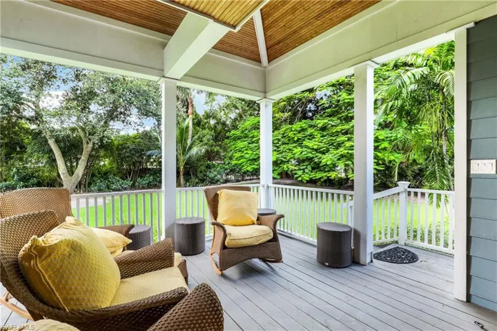 Deck with view of scattered trees