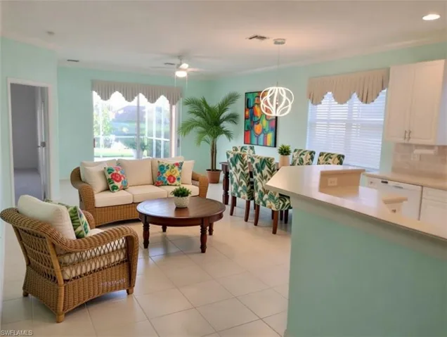 Virtually staged Living Room