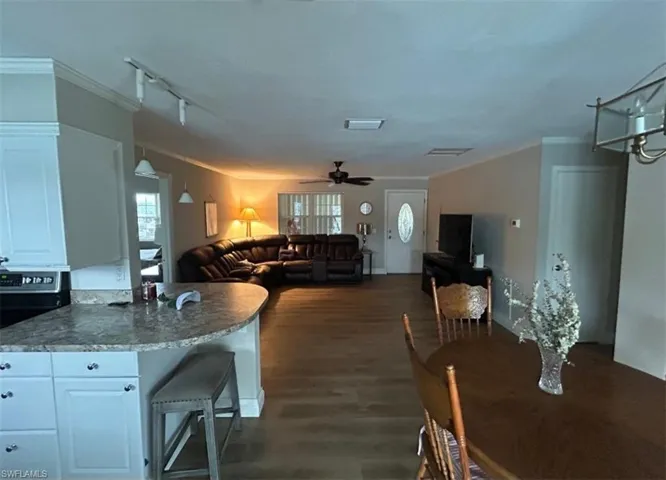 Expansive open-concept living area