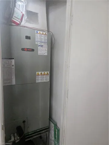 HVAC system housed within a utility closet