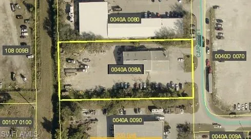 Aerial map of property and surrounding area