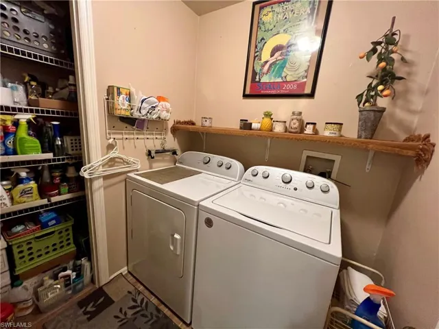 Laundry area featuring washing machine and dryer