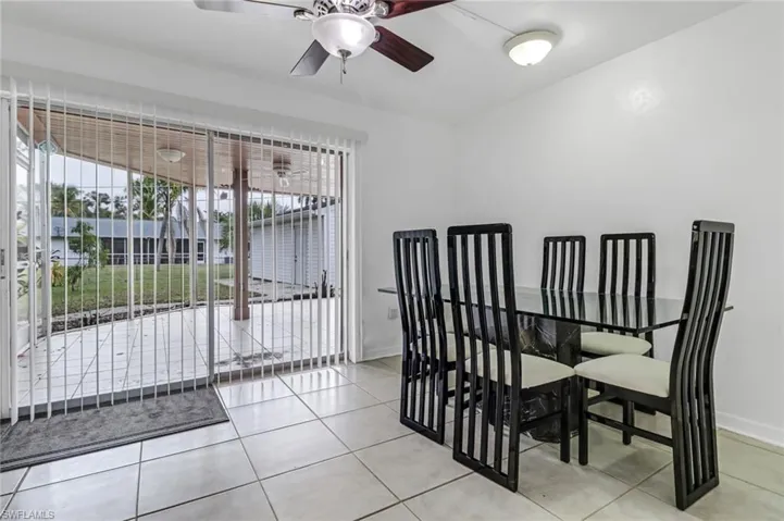 Dining near Slider door to back