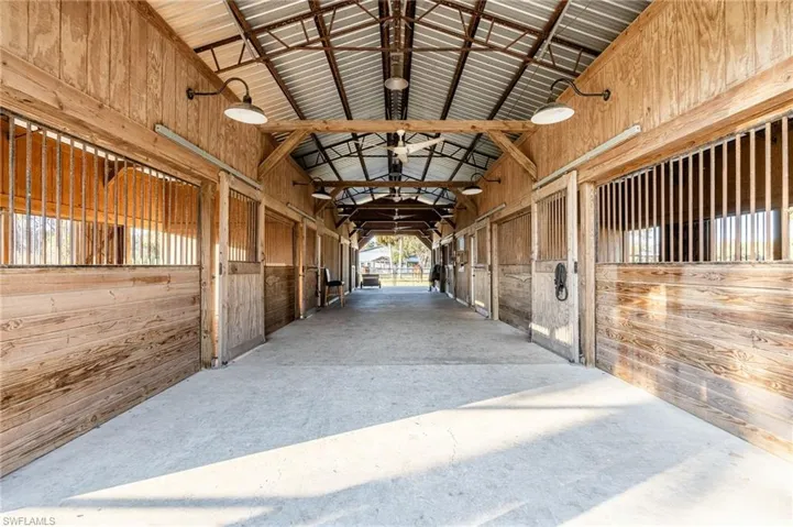 View of horse barn