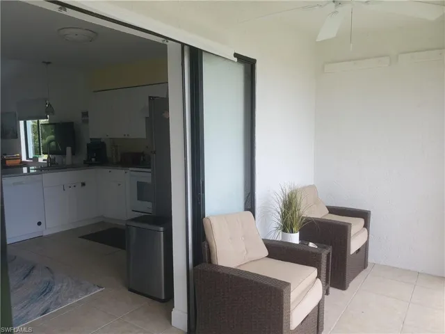 Screened balcony has an entrance from kitchen and master bedroom