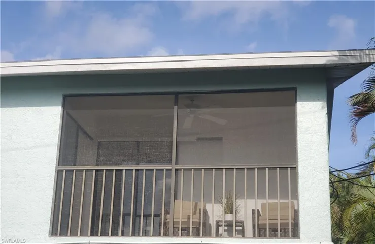 Outside view of screened balcony