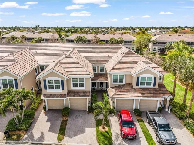 Aerial perspective of suburban area