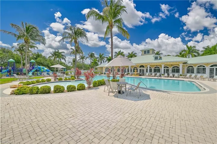 Community pool featuring a patio