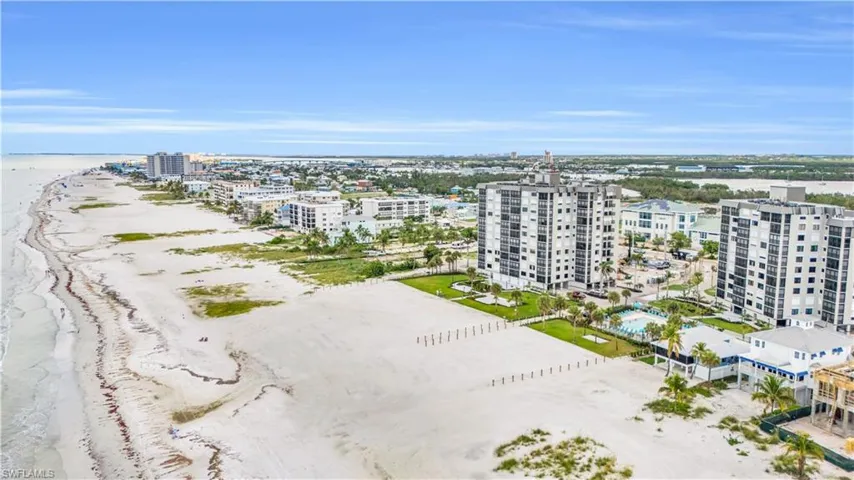 Drone / aerial view featuring a beach view