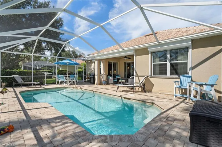 Newly resurfaced heated saltwater pool