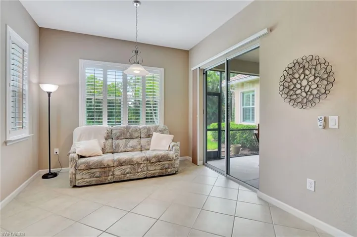 View of tiled family room
