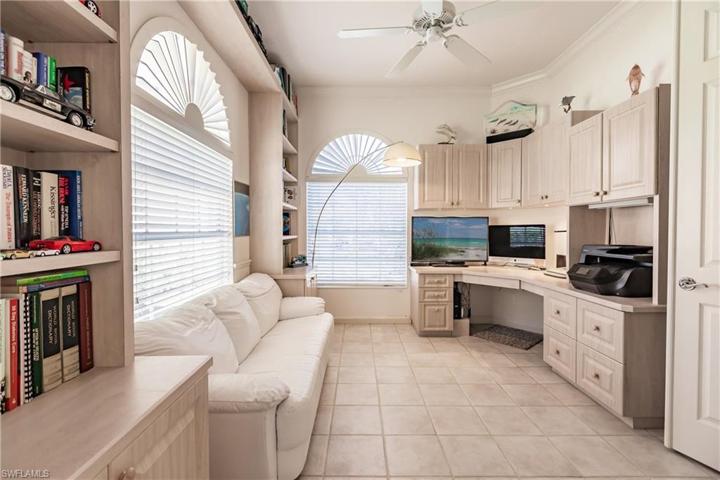 Attractive built ins were added to the home office for storage and display.