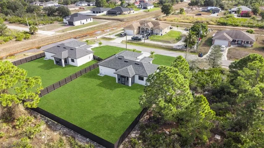 Aerial view of residential area