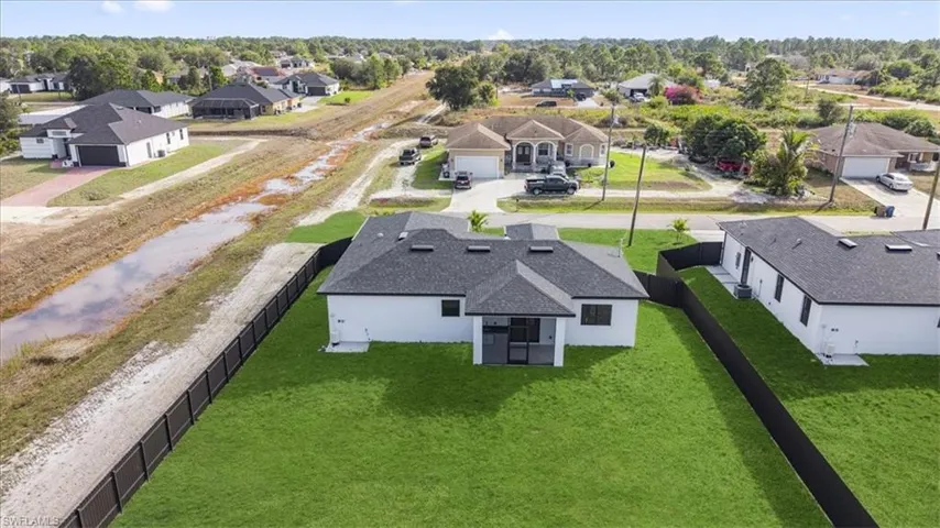 Aerial view of residential area