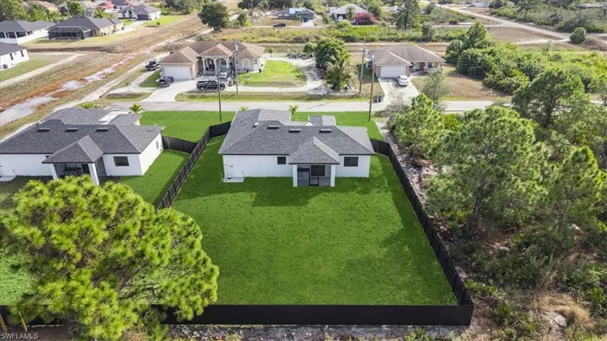 Aerial view of residential area