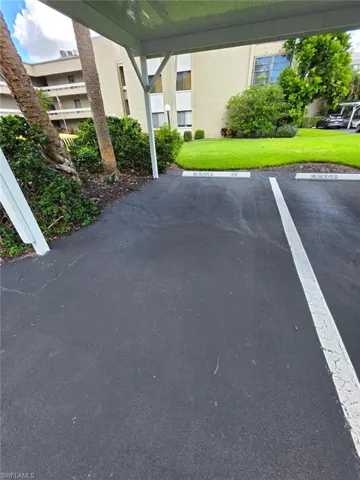 View of covered parking lot