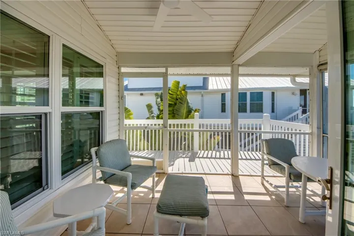 View of patio / terrace featuring a ceiling fan
