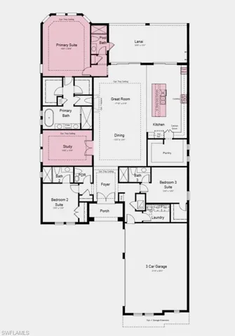Floor Plan - Additional Highlights Include: tray ceiling package, 8' interior doors, outdoor kitchen rough-in, and 80 AMP pool and spa prewire with gas stub-out