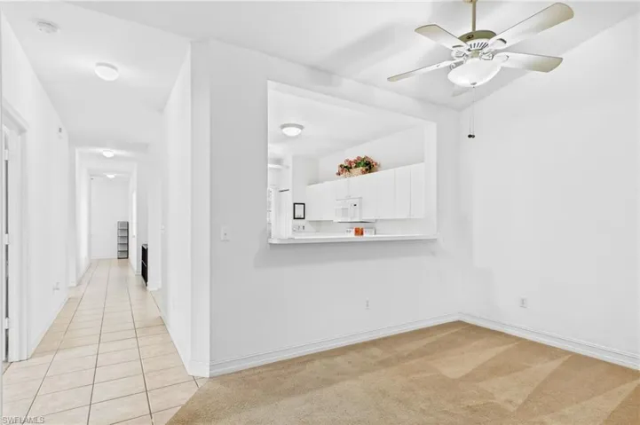 Open dining space conveniently located adjacent to the kitchen.