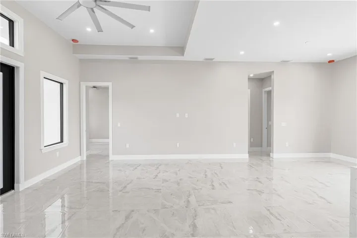 Spare room featuring ceiling fan