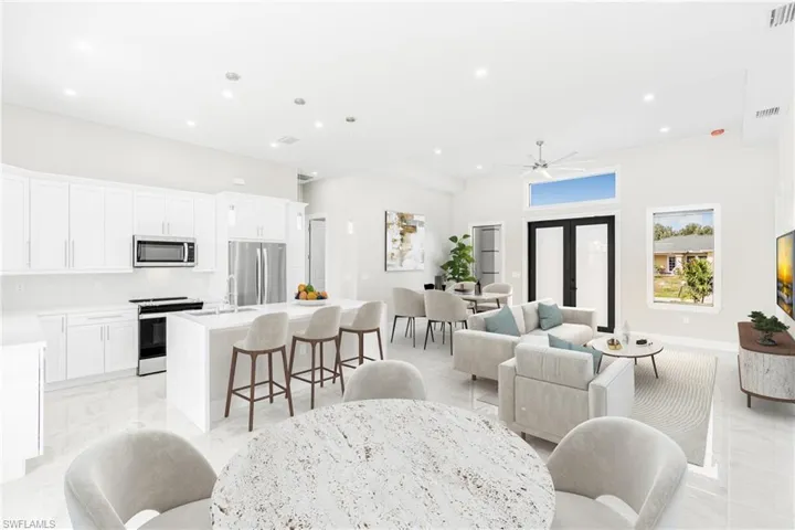 Living room with ceiling fan