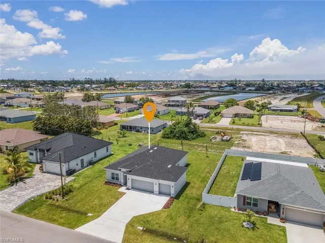 Aerial view of residential area