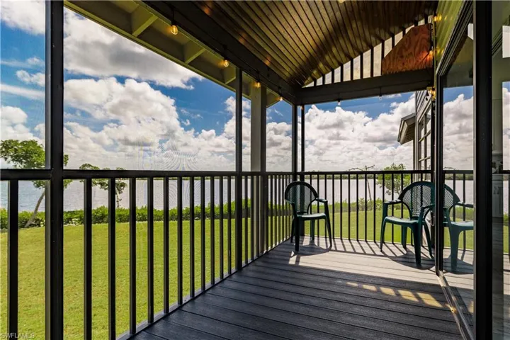 Wooden deck with a yard