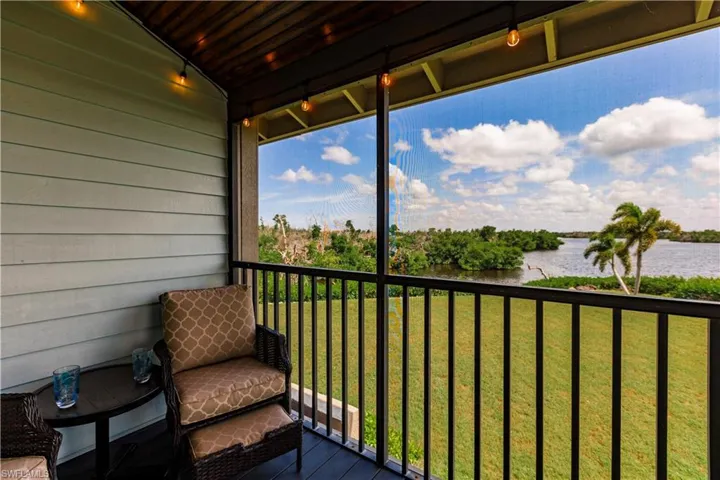Balcony with a water view