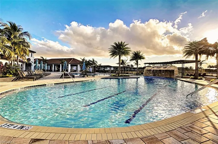Community pool with large sun deck at the Town Center
