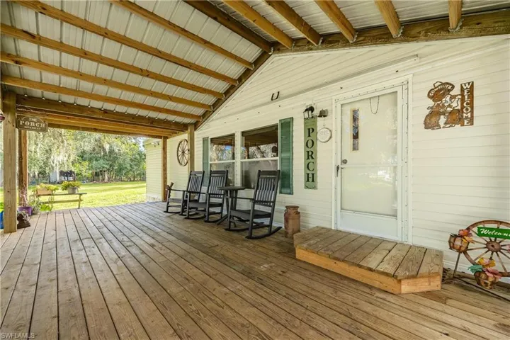 View of wooden deck